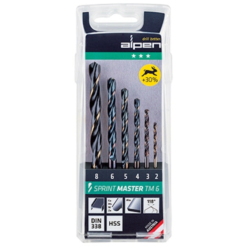 ALPEN SPRINT MASTER TM6 6-PCS 2 – 3 – 4 – 5 – 6 – 8MM HSS SET