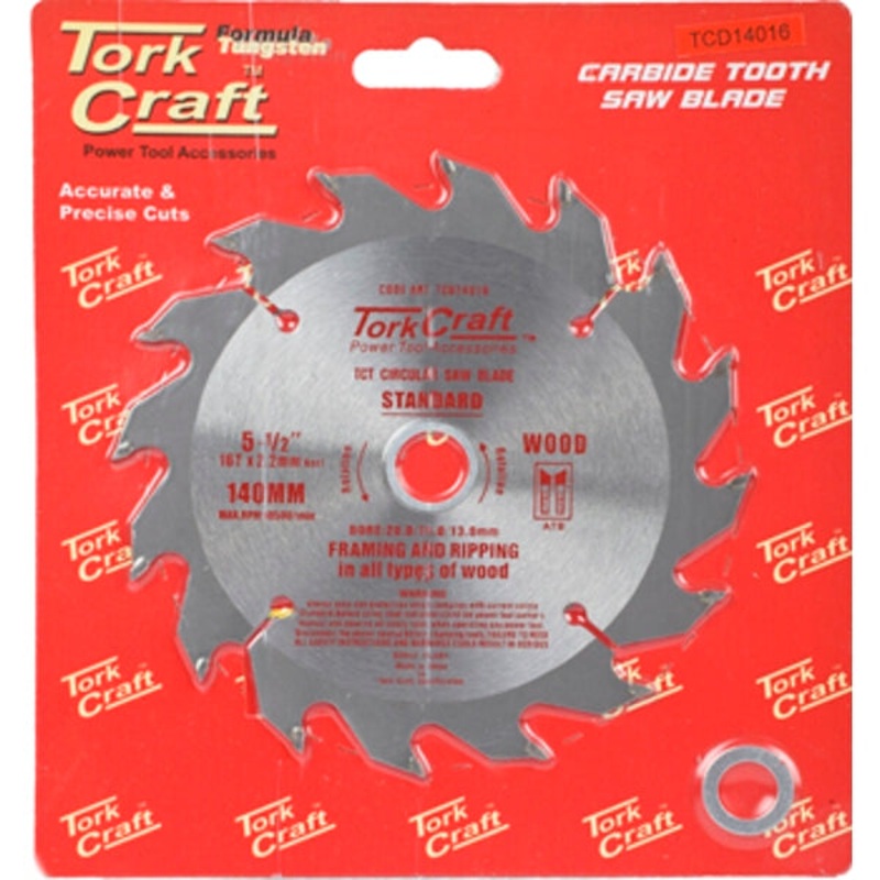 BLADE TCT 140 X 16T 20/16/13 GENERAL PURPOSE RIP WOOD