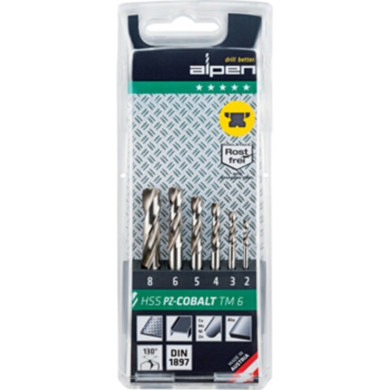 COBALT DRILL BIT SET 2-8MM STUBBY