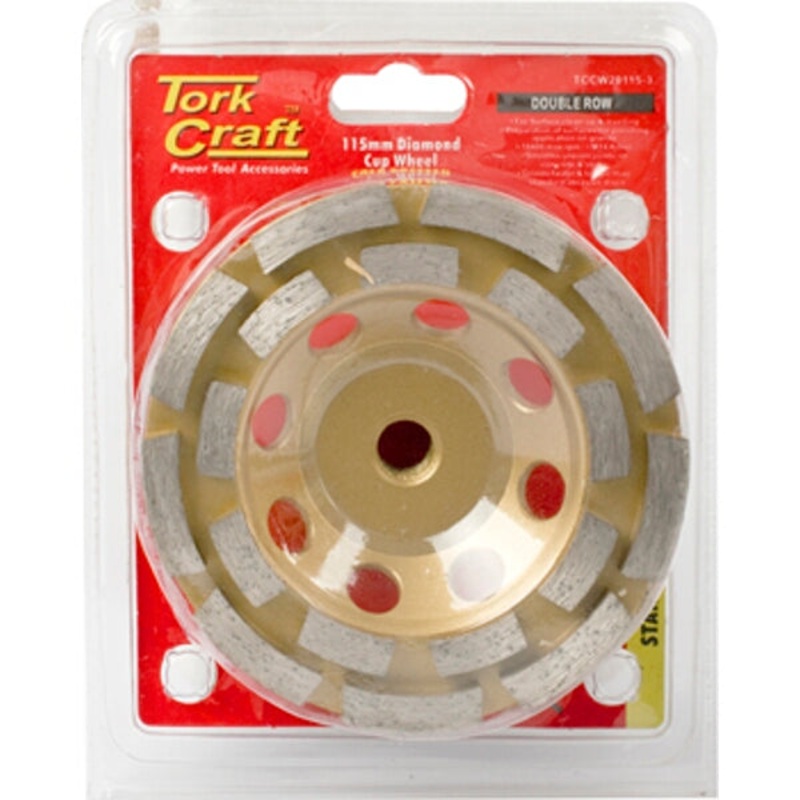 DIA. CUP WHEEL 115 MM X M14 DBL ROW COLD PRESSED