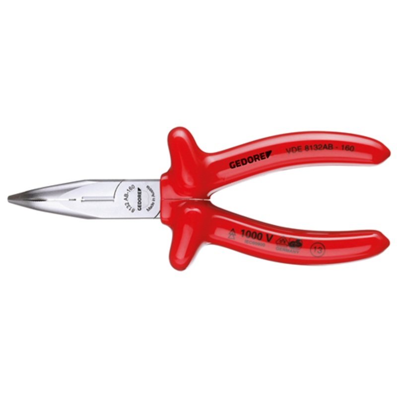 Gedore VDE Needle nose pliers with VDE dipped insulation- 6721730