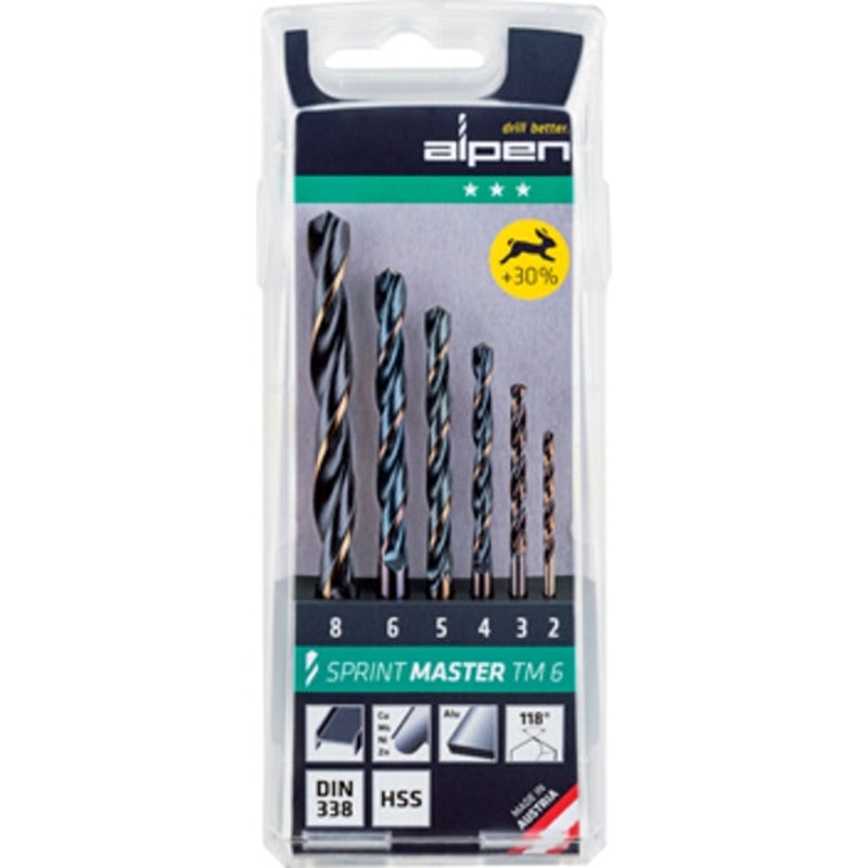 HSS SPRINT DRILL BIT SET 6 PIECE 2 – 8MM