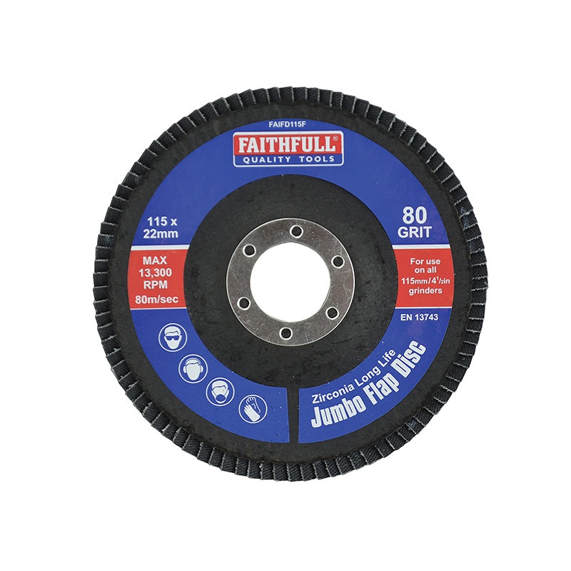 Abrasive Jumbo Flap Disc 115mm Fine