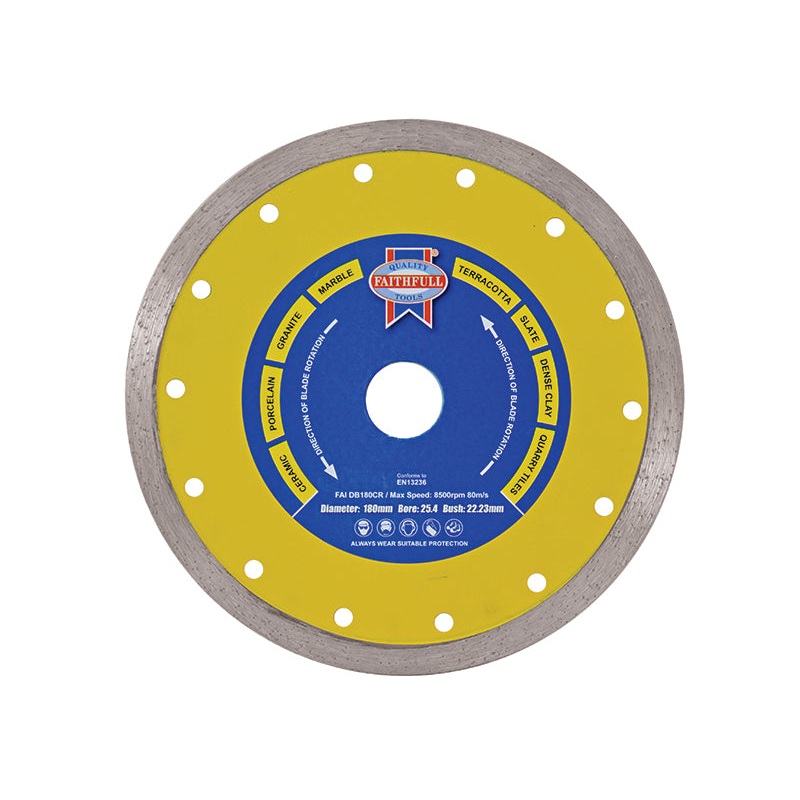 Diamond Tile Blade Continuous Rim 105 x 16mm