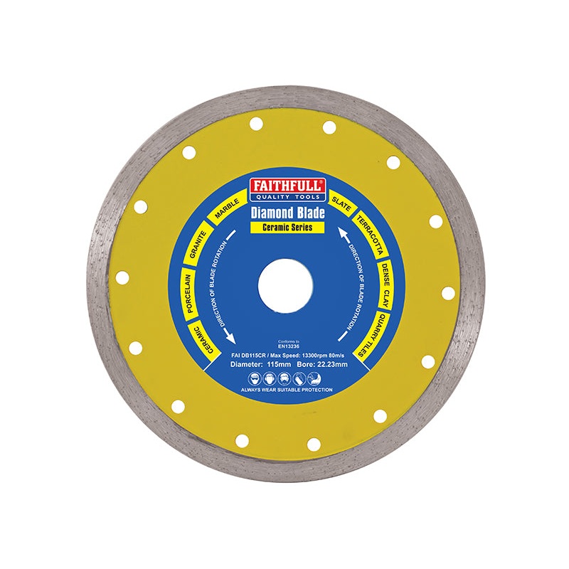 Diamond Tile Blade Continuous Rim 180 x 25.4mm