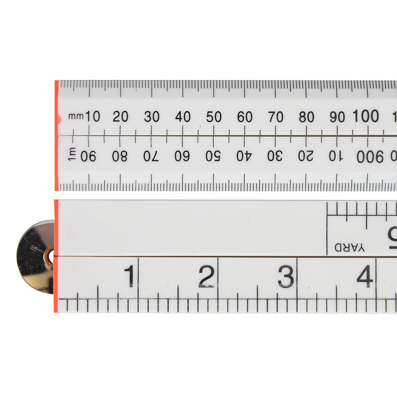 Folding Rule White ABS Plastic 1m / 39in