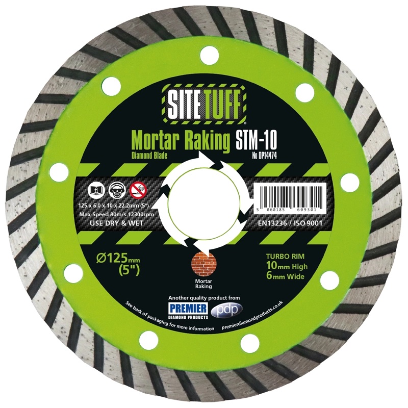 STM-10 125X6X10X22.2 SITE TUFF MORTAR RAKING BLADE