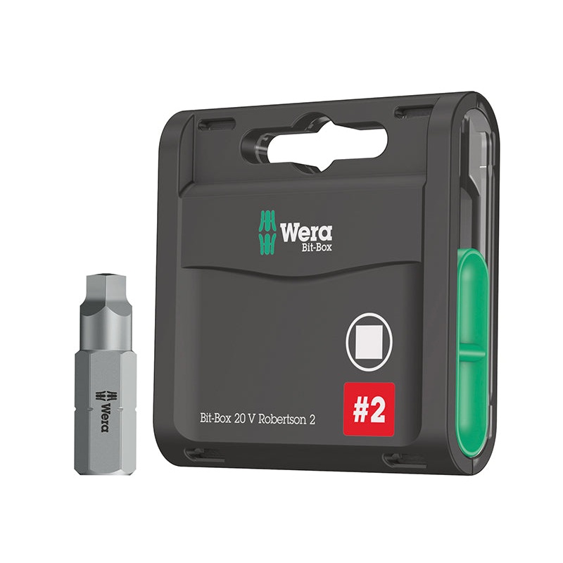 Bit-Box 20 H Extra Hard Bits Robertson 2 Square x 25mm, 20 Piece