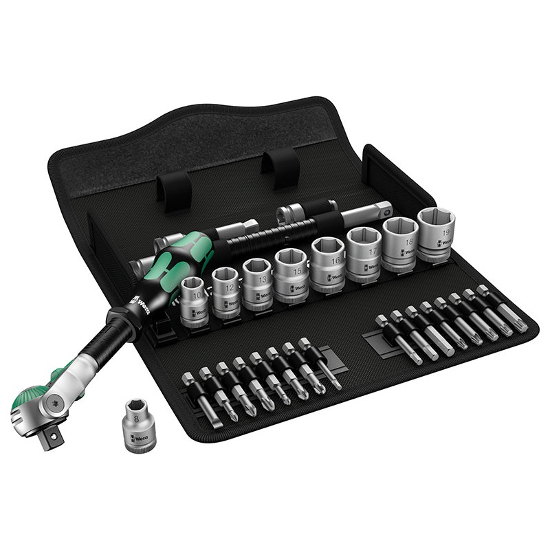 8100 SB 6 Zyklop Speed Ratchet & Socket Set of 29 Metric 3/8in Drive