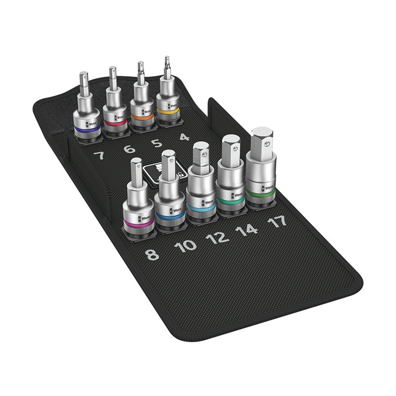 8740 C HF 1 Zyklop Bit Socket Set 1/2in Drive Holding Function, 9 Piece