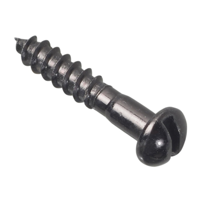 Wood Screw Slotted Round Head ST Black Japanned 3/4in x 6 Forge Pack 40