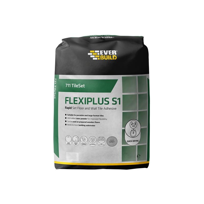 711 TileSet Flexiplus Tile Adhesive Grey 10kg