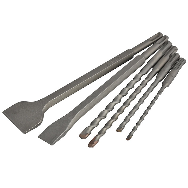 SDS Plus Chisel & Drill Bit Set, 6 Piece