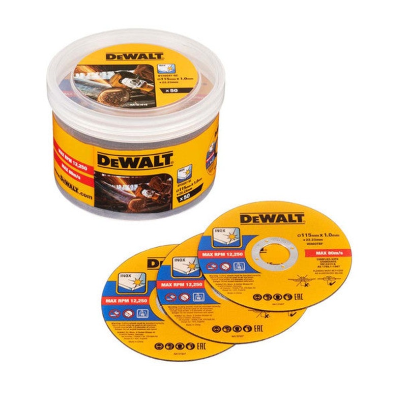 Dewalt DT20597-QZ 115mm x 1mm Thin Bonded Discs – Pack of 50
