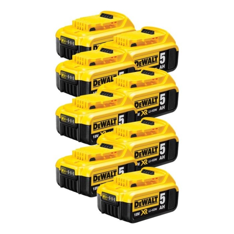 DeWalt DCB184X8 18v 5Ah Li-Ion XR Slide Battery x8 Pack
