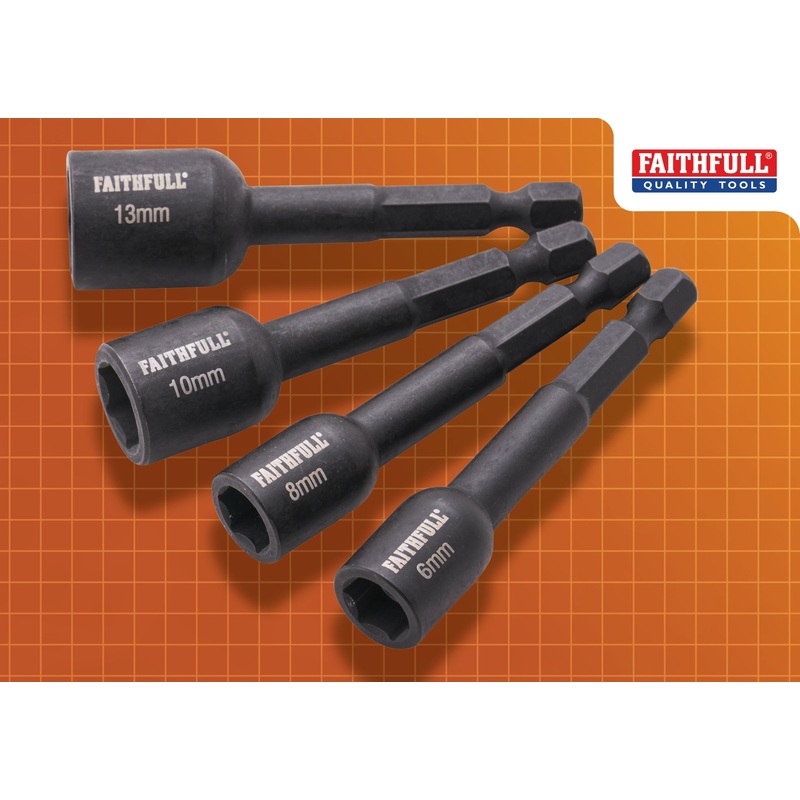 Fai/Full 4pc Impact Nut Driver Set (6/8/10/13mm)