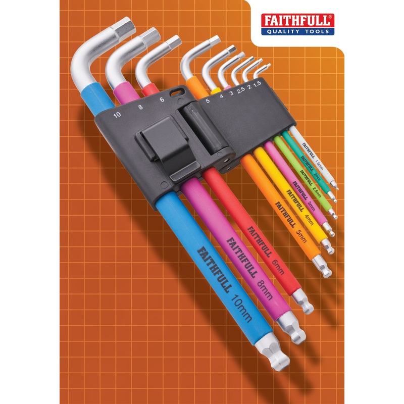 Fai/Full Hex Key Set Multicoloured (9pc) Metric