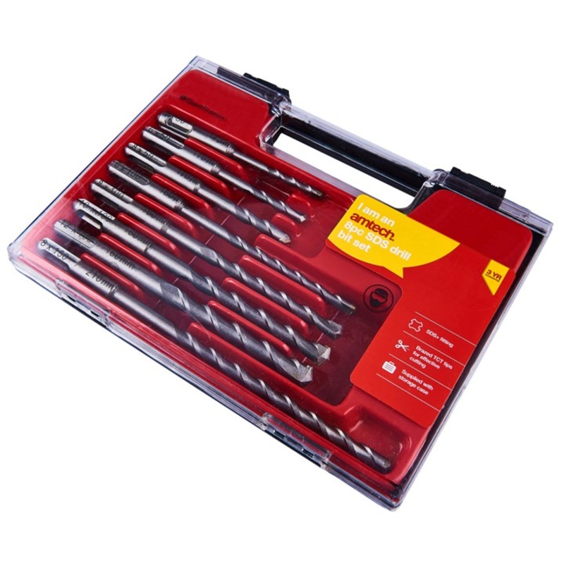AMTECH-8pc Sds Drill Bit Set|8pc Sds Drill Bit Set