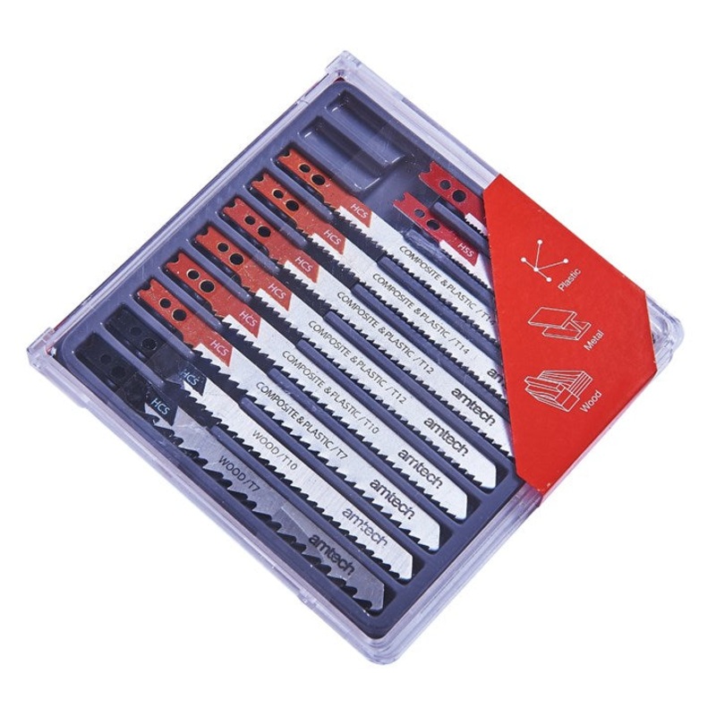 AMTECH-10pc Mixed Jigsaw Blades – Clamp Fitting