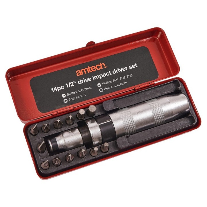AMTECH-14pc 1/2 Drive Impact Driver Set