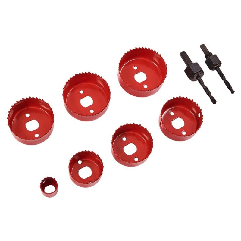 AMTECH-9pc Heavy Duty Hole Saw Set – Carbon Steel