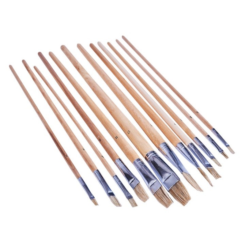 AMTECH-12pc Flat Tip Art Brush Set – Xl