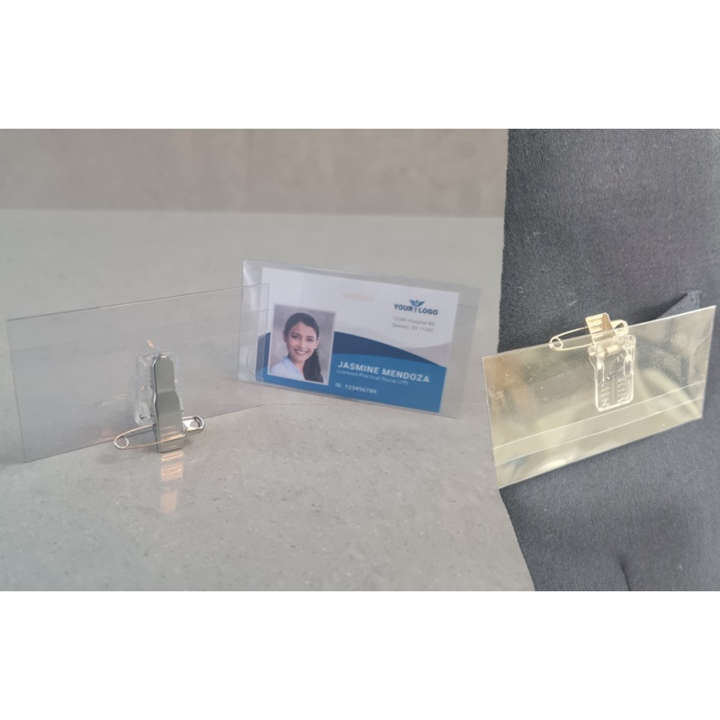 Badge Holders Rigid PVC Pin and Clip
