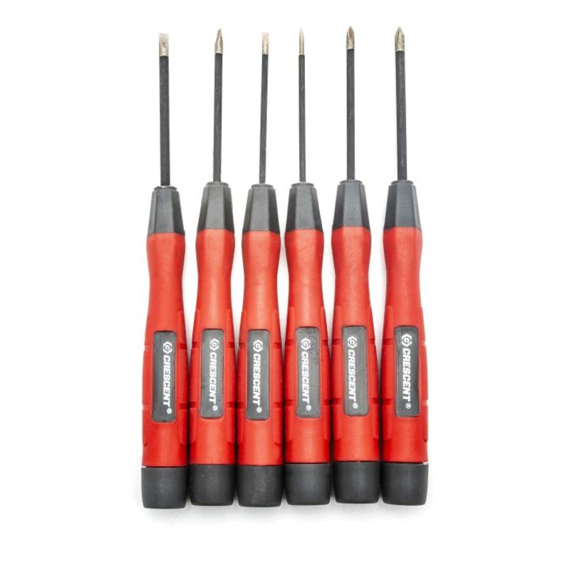 Crescent 6 Pc. Phillips/Slotted Mini Precision Dual Material Diamond Tip Screwdriver Set