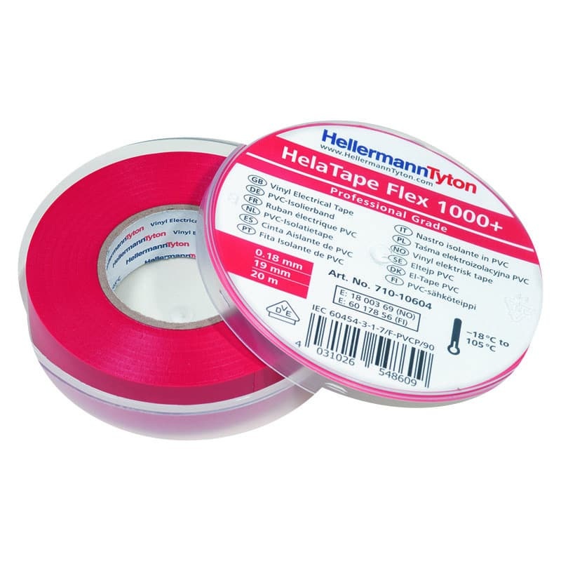 Wire Harness Tape HelaTape Flex1000 0.18x19mmx20m Red