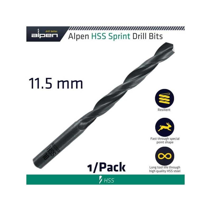 ALPEN Hss Sprint Drill Bit 11.5Mm 1/Pack – ALP614115