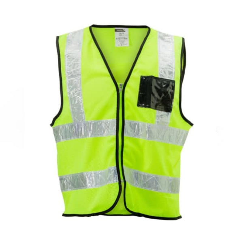 DROMEX VEST REFL MESH ZIP ID POUCH LIME [XL]  SA7B2-XL