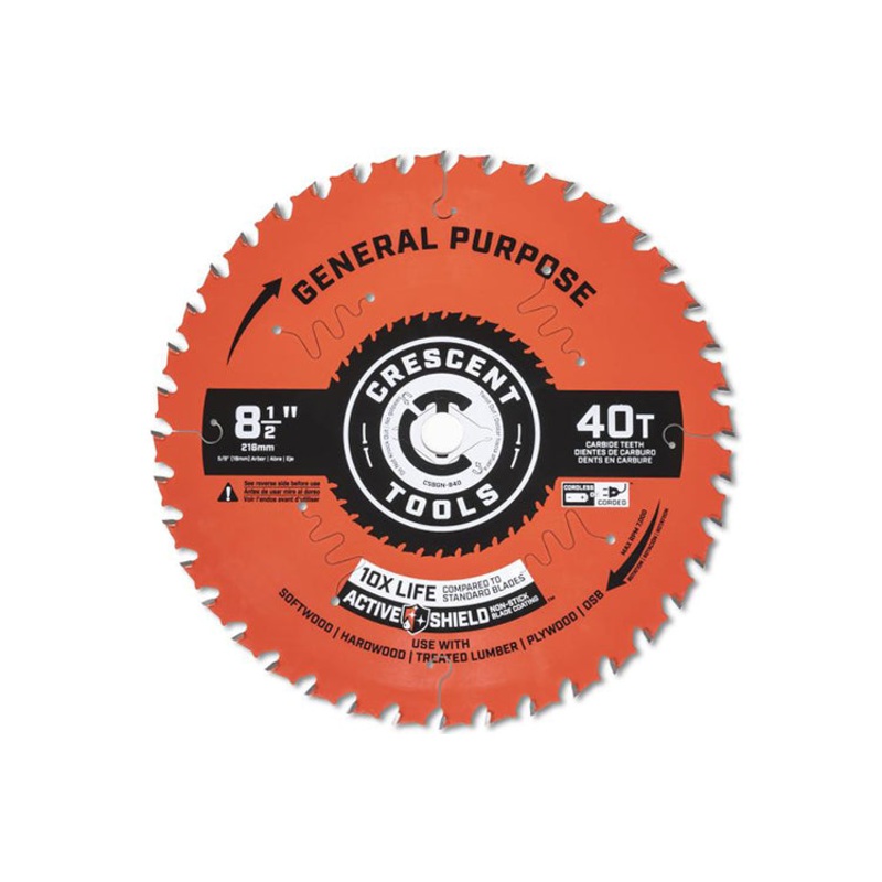 Crescent Circular Saw Blade 8 1/2 X 40 Tooth General Purpose