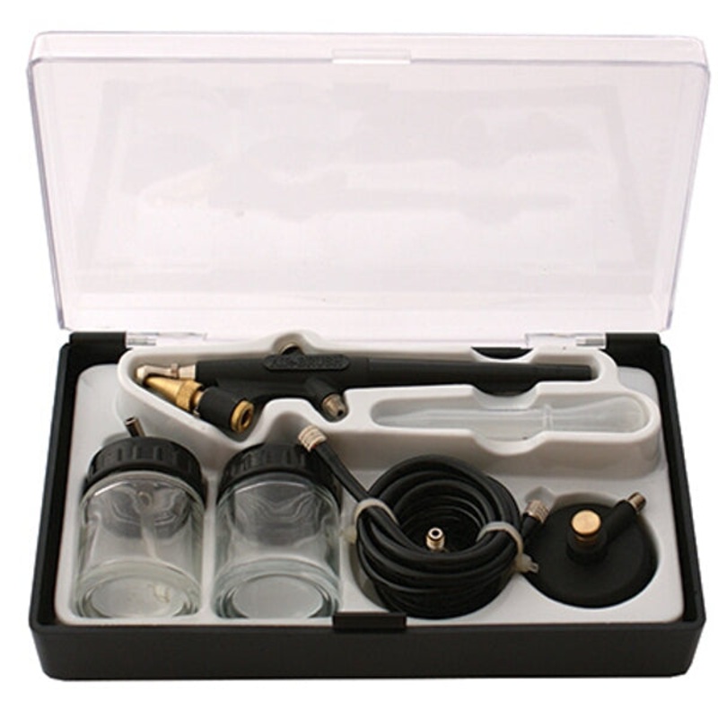 AIR BRUSH KIT WITH 2 BOWLS AND HOSE